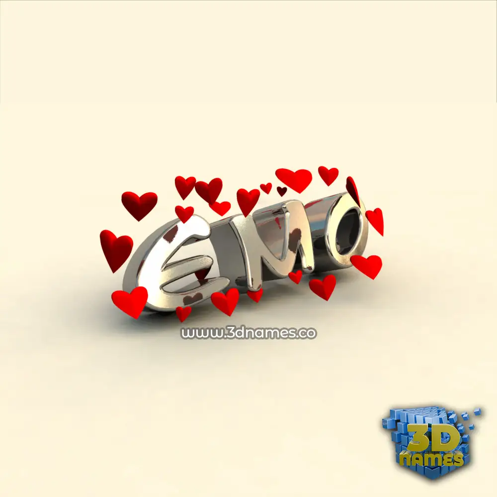 emo in In Love style - 3D name wallpaper