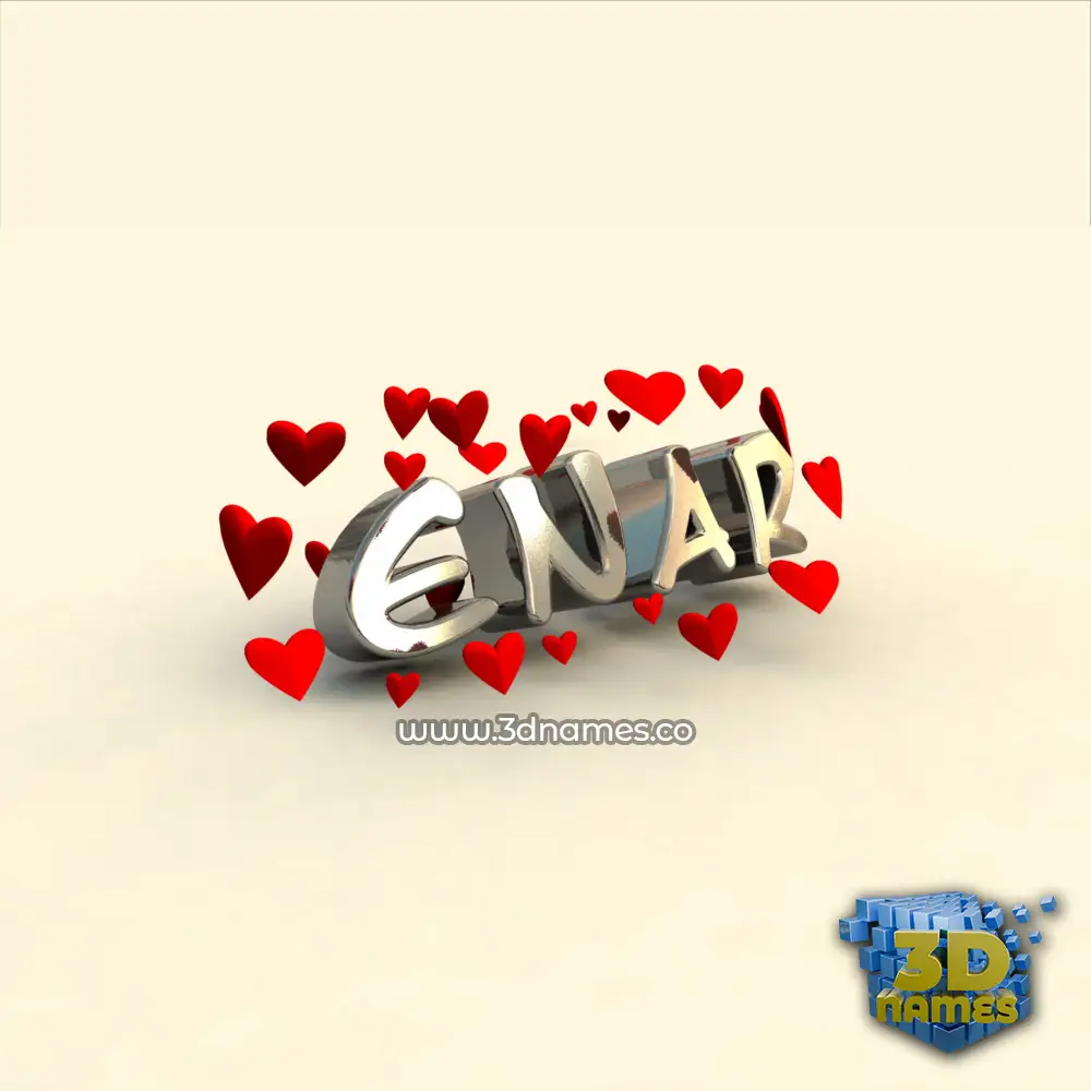enar in In Love style - 3D name wallpaper