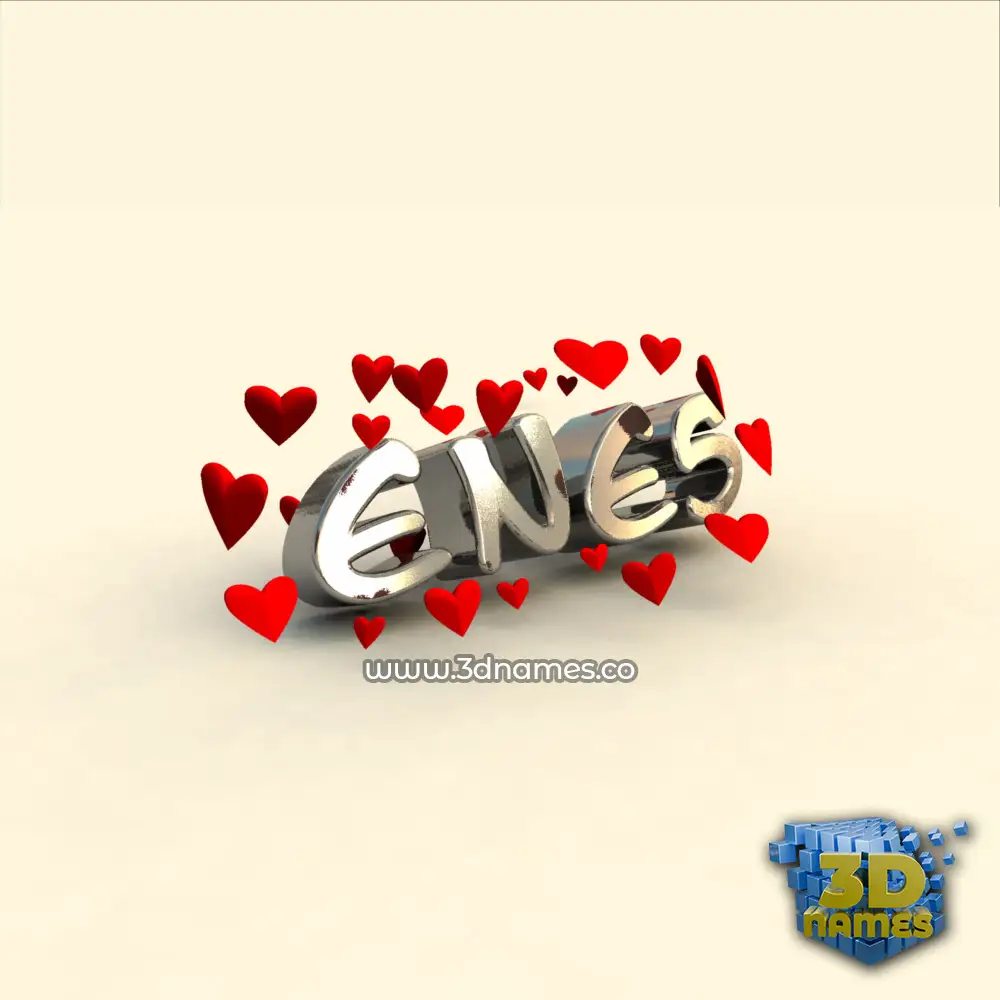 enes in In Love style - 3D name wallpaper