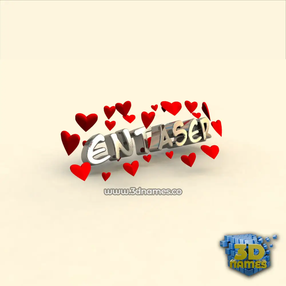entaser in In Love style - 3D name wallpaper