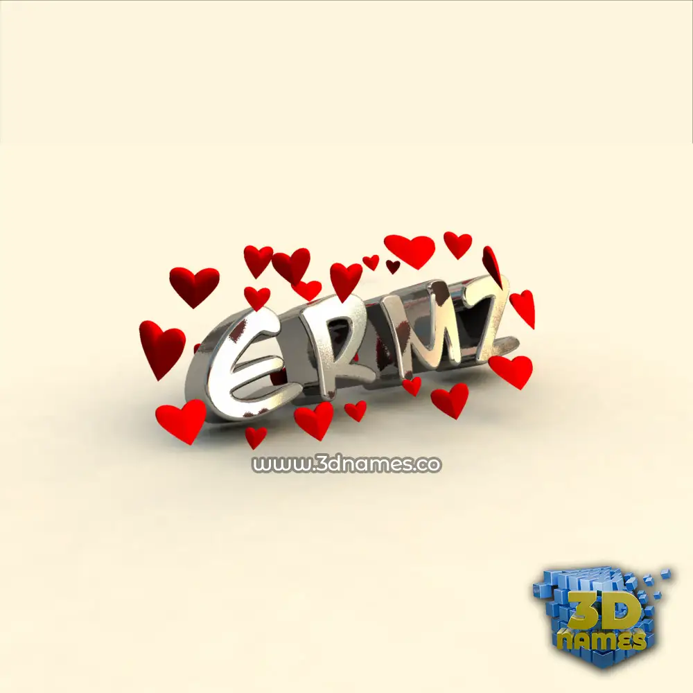 ermz in In Love style - 3D name wallpaper