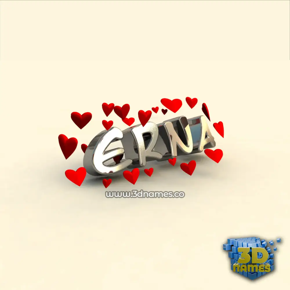 erna in In Love style - 3D name wallpaper