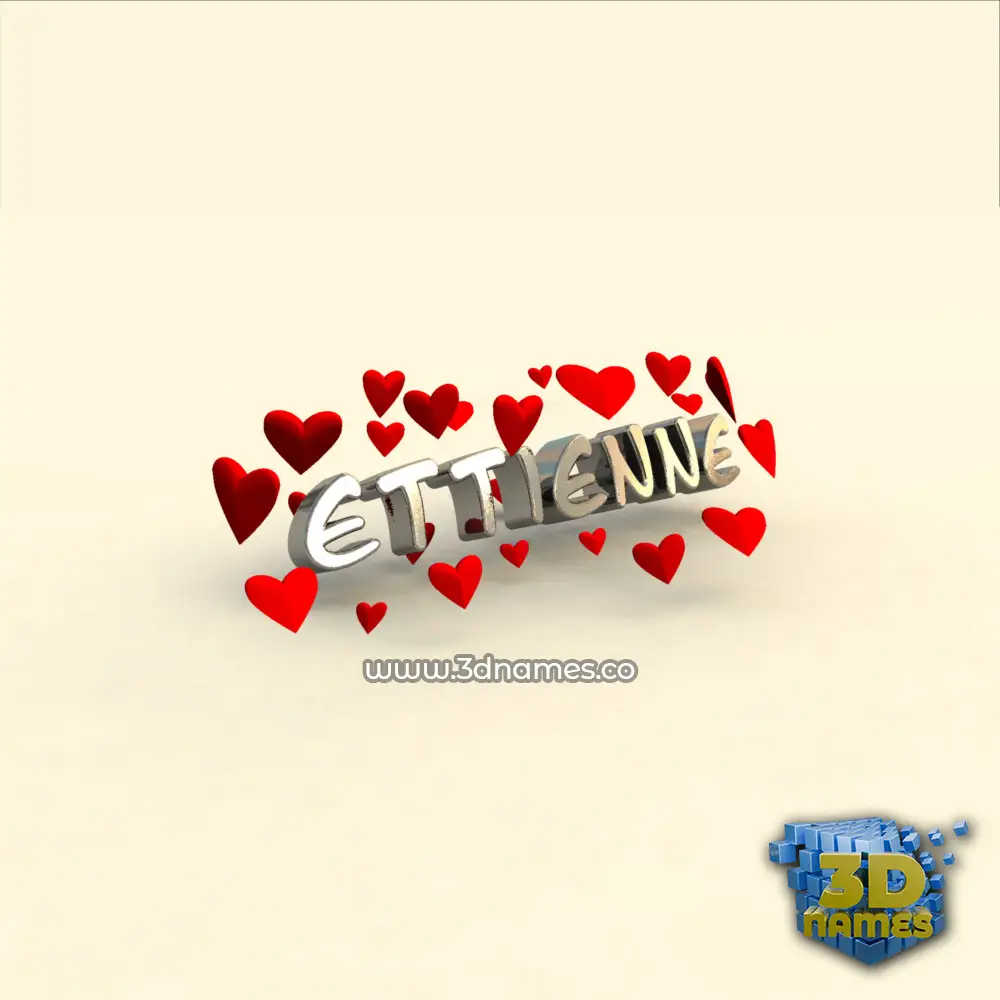 ettienne in In Love style - 3D name wallpaper