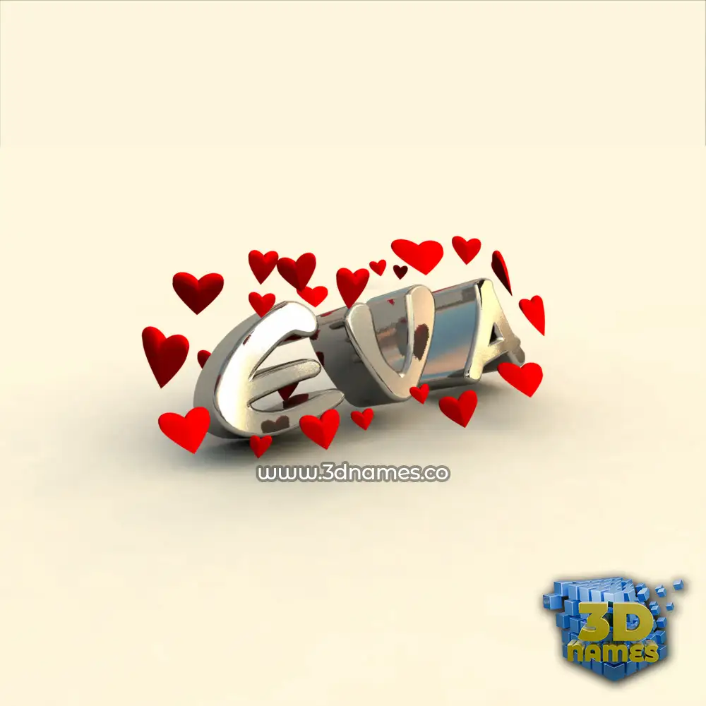 eva in In Love style - 3D name wallpaper