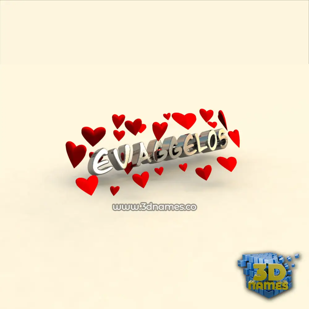 evaggelos in In Love style - 3D name wallpaper