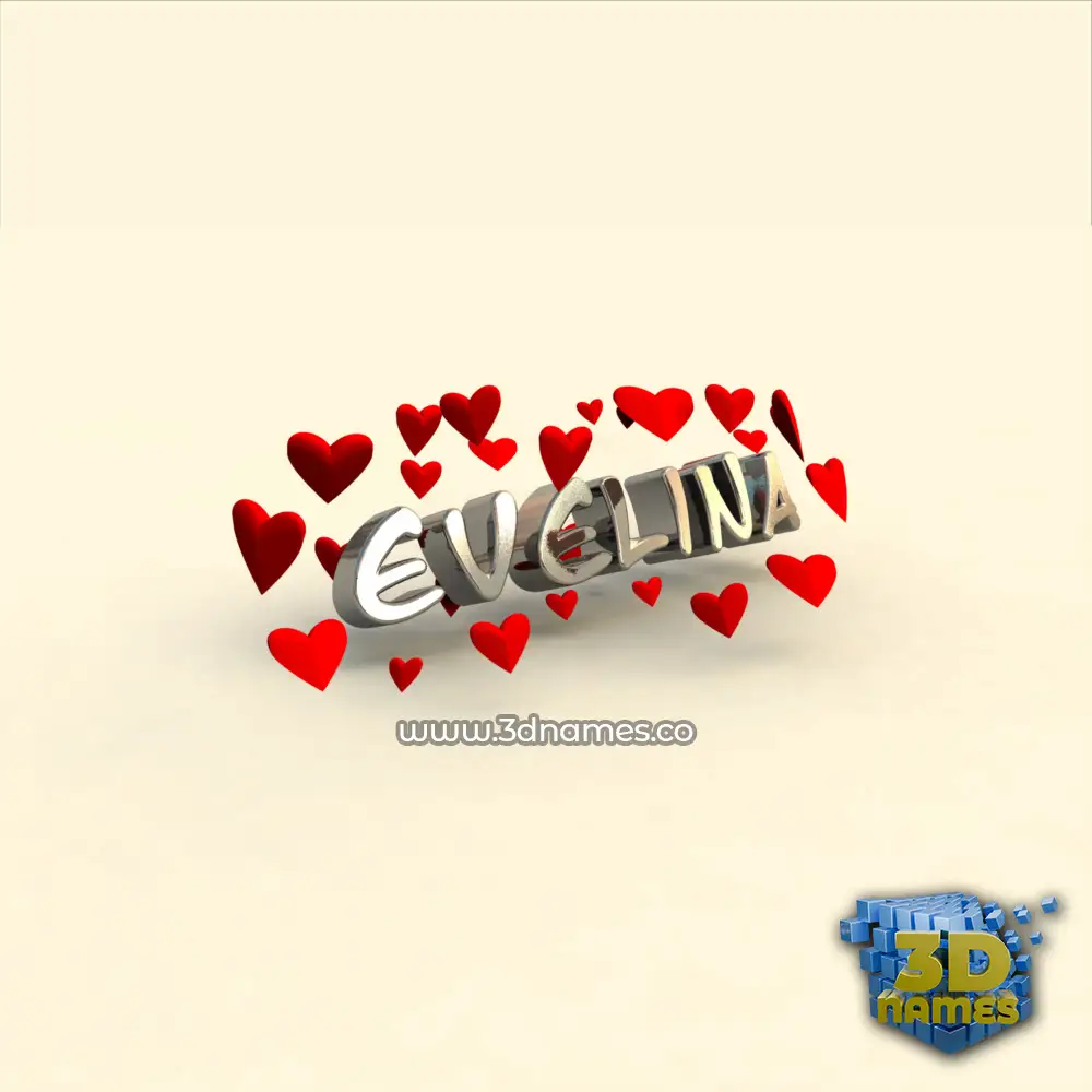 evelina in In Love style - 3D name wallpaper