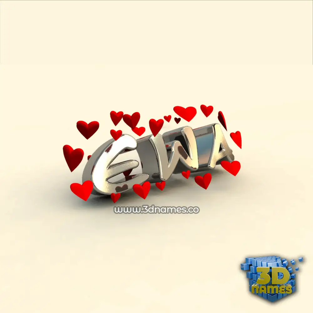 ewa in In Love style - 3D name wallpaper