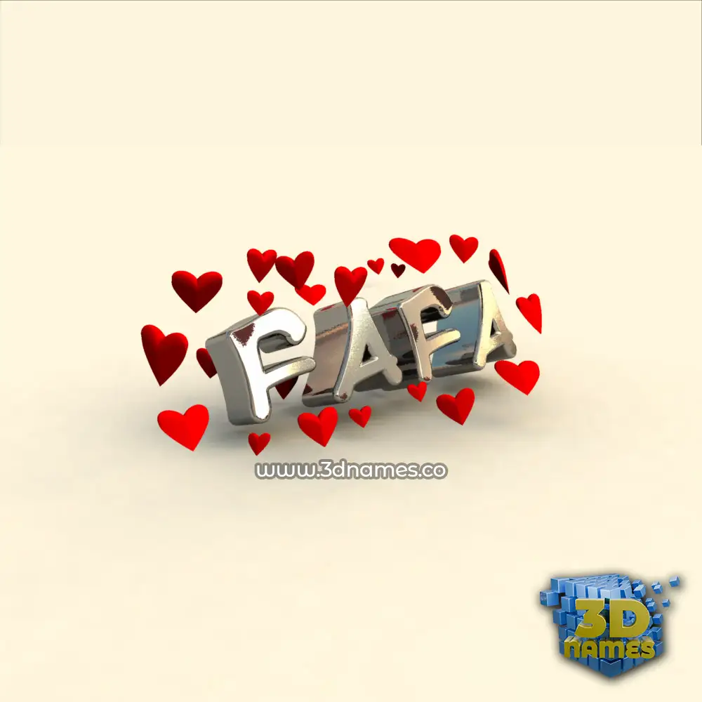 fafa in In Love style - 3D name wallpaper