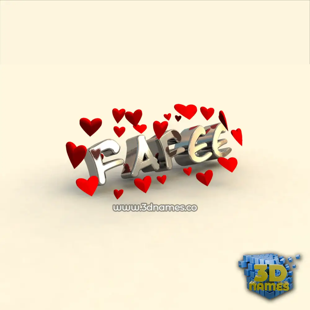 fafee in In Love style - 3D name wallpaper
