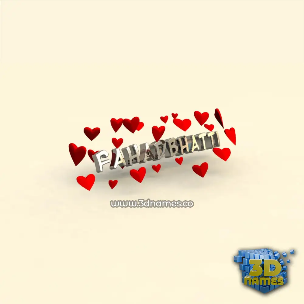 fahadbhatti in In Love style - 3D name wallpaper