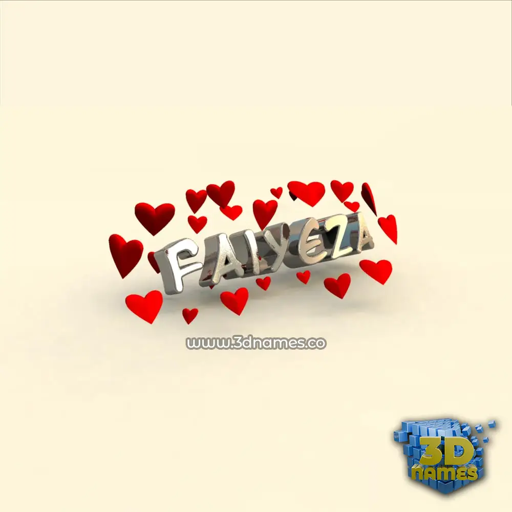 faiyeza in In Love style - 3D name wallpaper