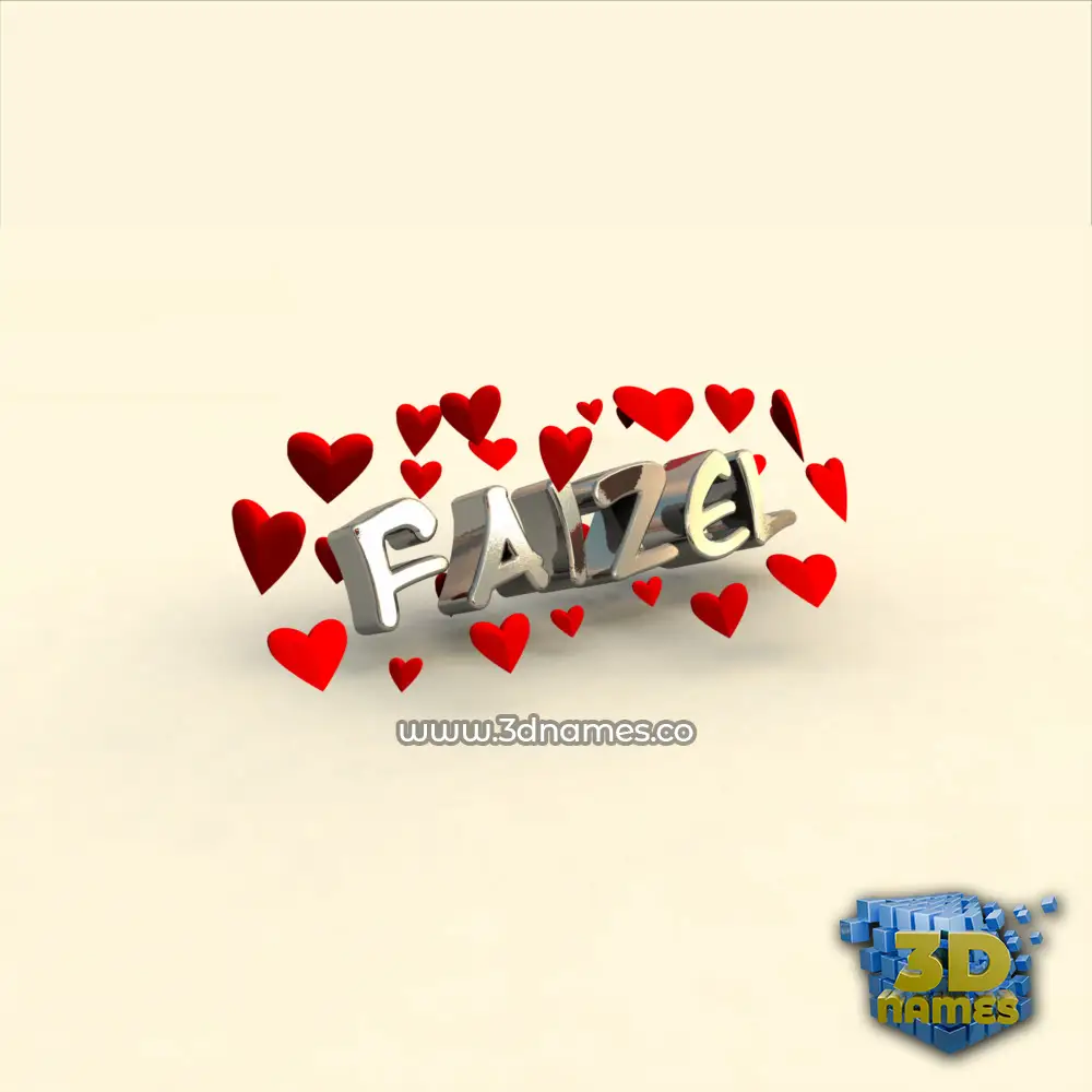 faizel in In Love style - 3D name wallpaper