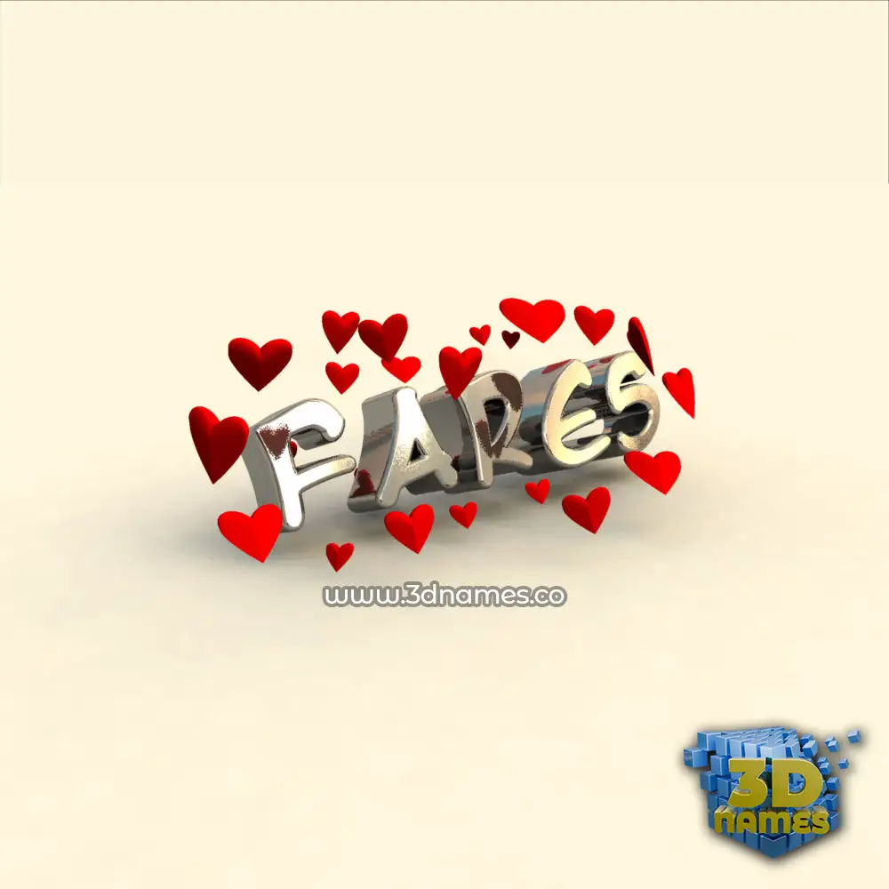 fares in In Love style - 3D name wallpaper