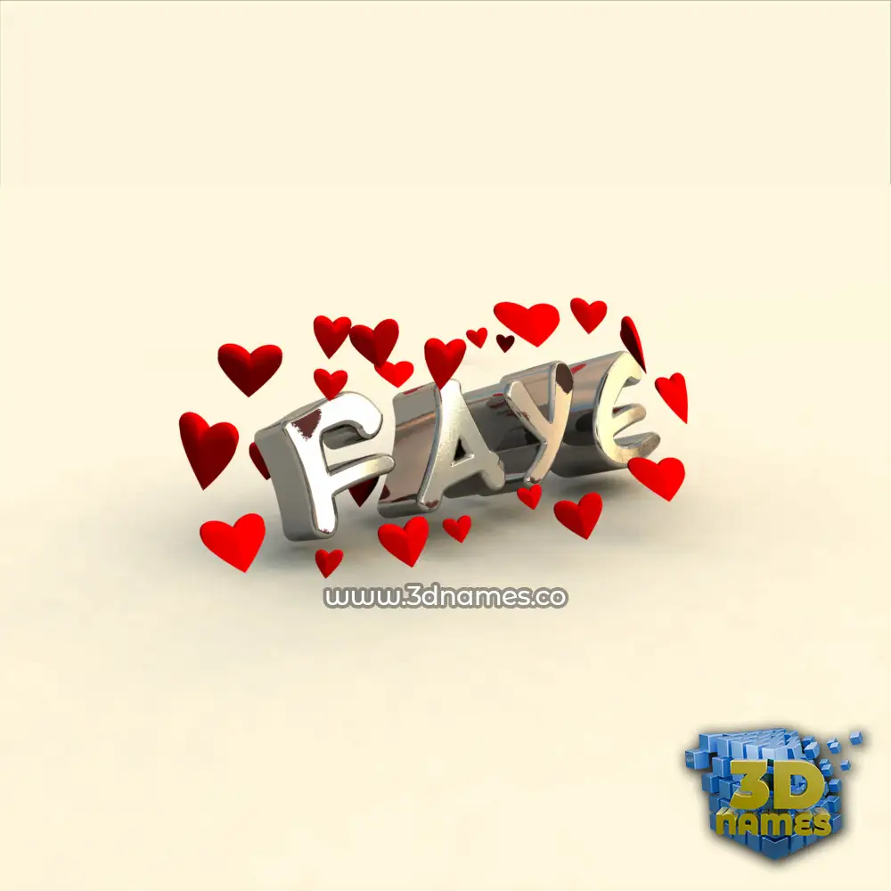 faye in In Love style - 3D name wallpaper