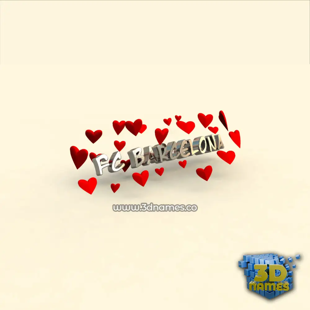 fc barcelona in In Love style - 3D name wallpaper