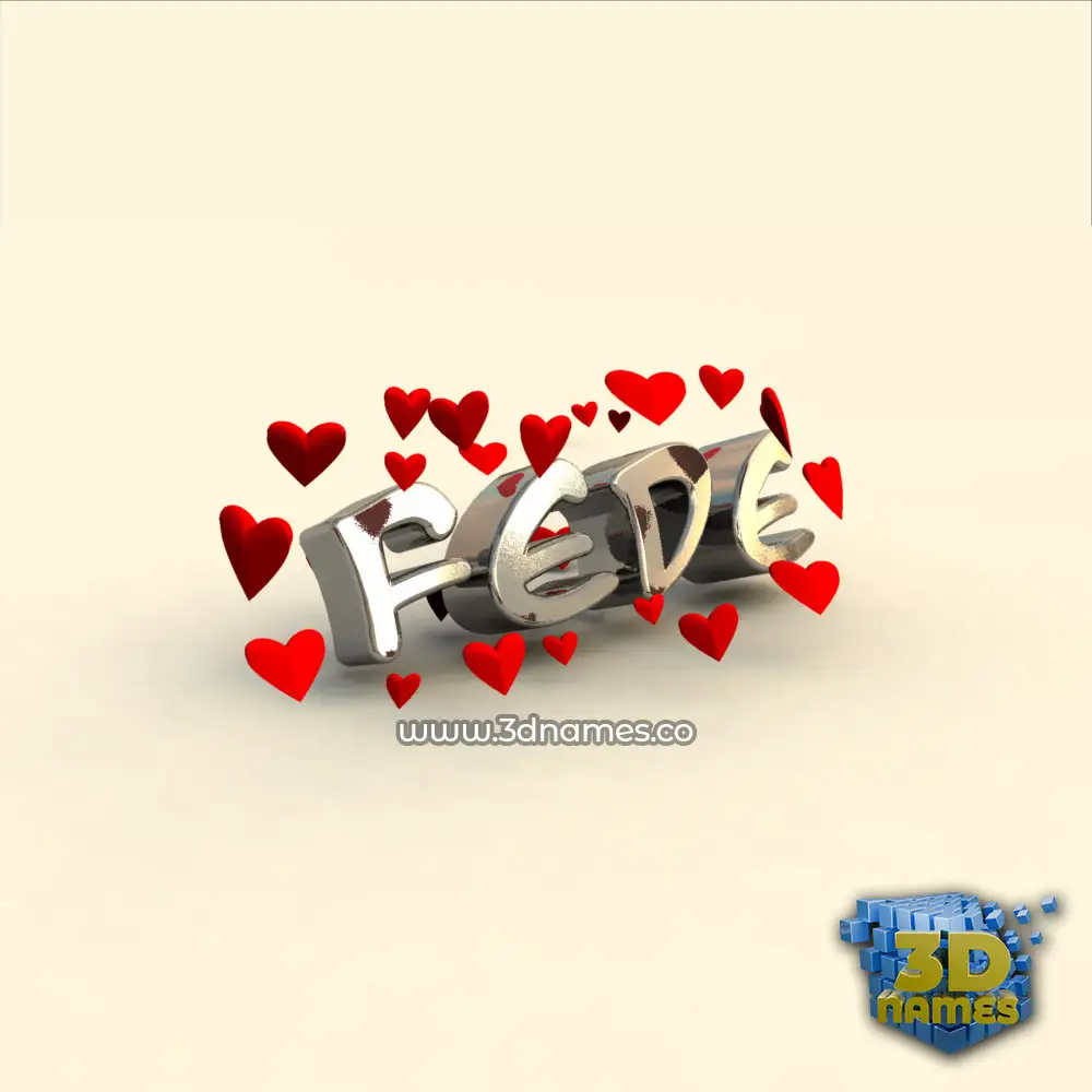 fede in In Love style - 3D name wallpaper