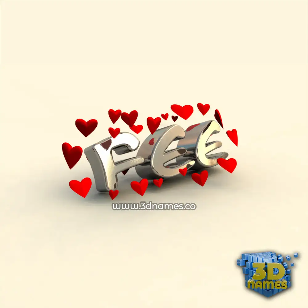 fee in In Love style - 3D name wallpaper