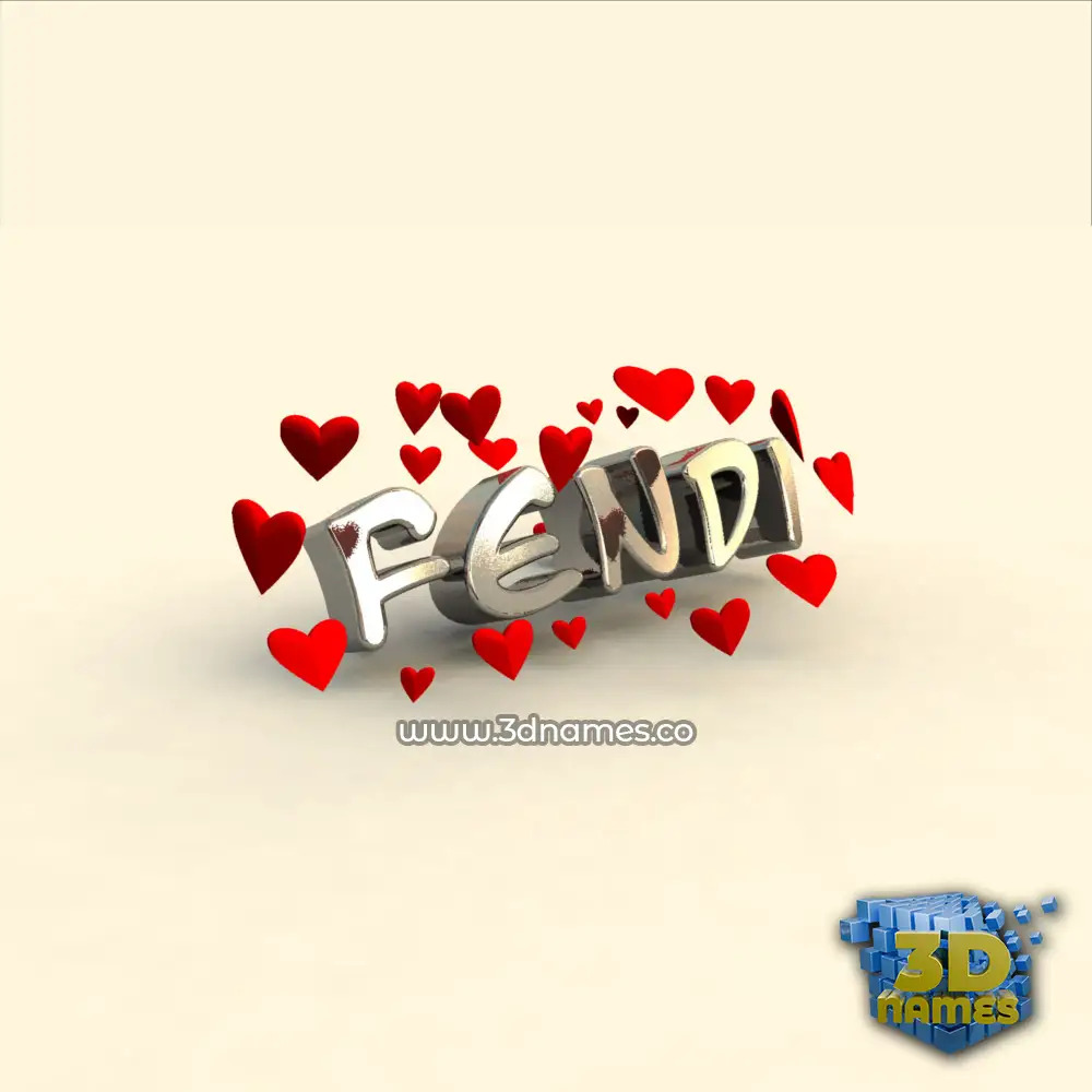 fendi in In Love style - 3D name wallpaper