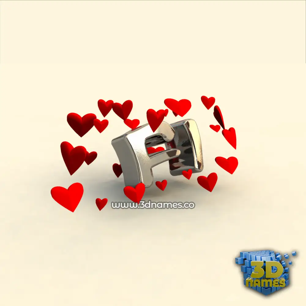 fi in In Love style - 3D name wallpaper