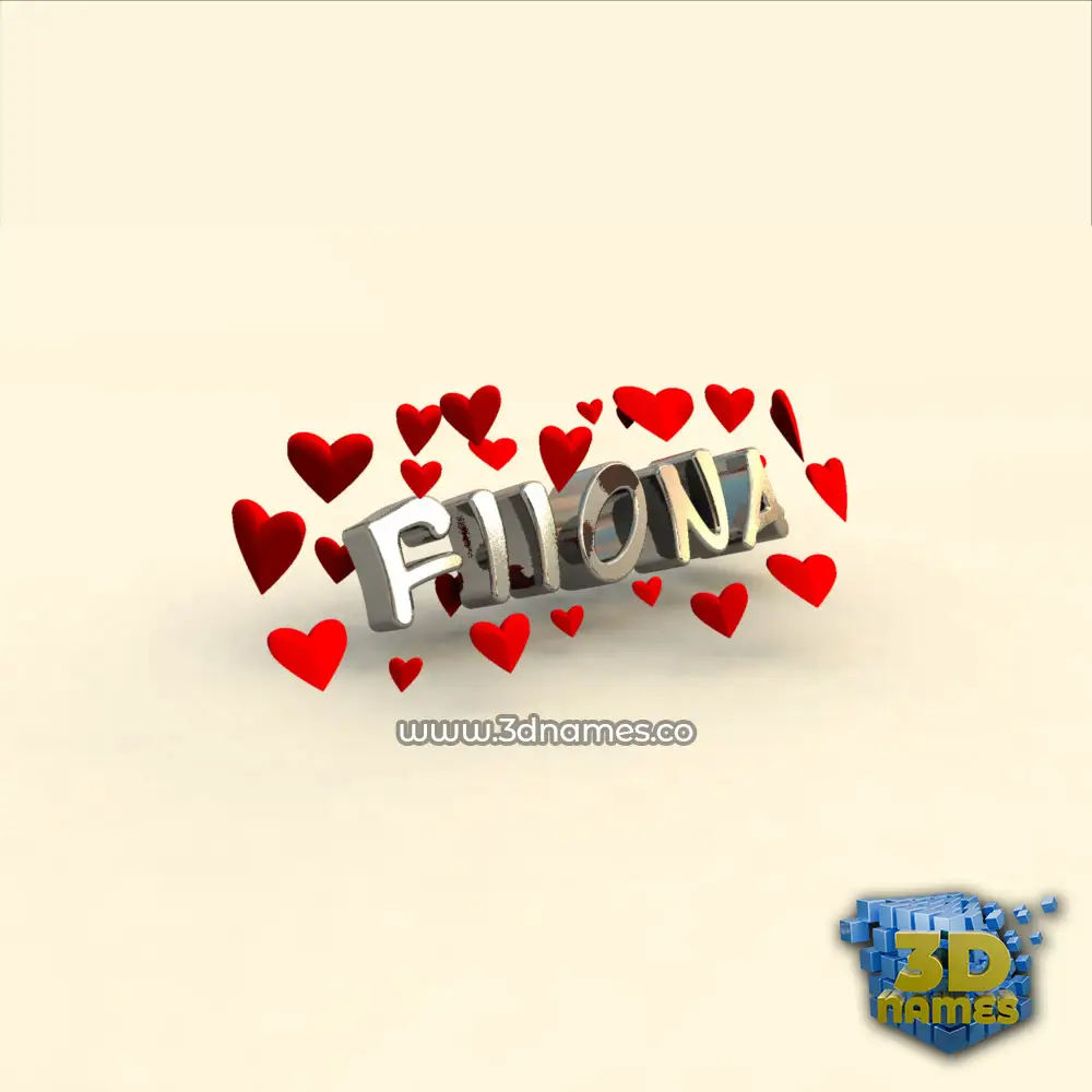 fiiona in In Love style - 3D name wallpaper
