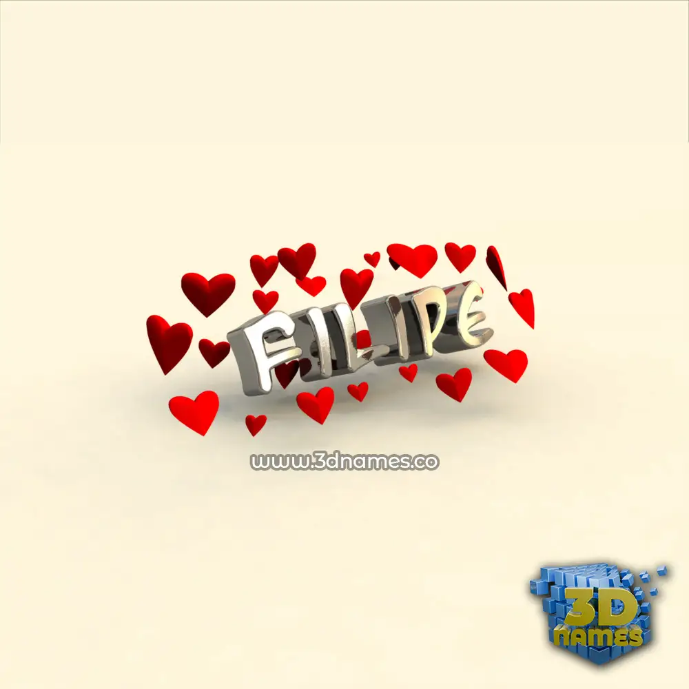 filipe in In Love style - 3D name wallpaper