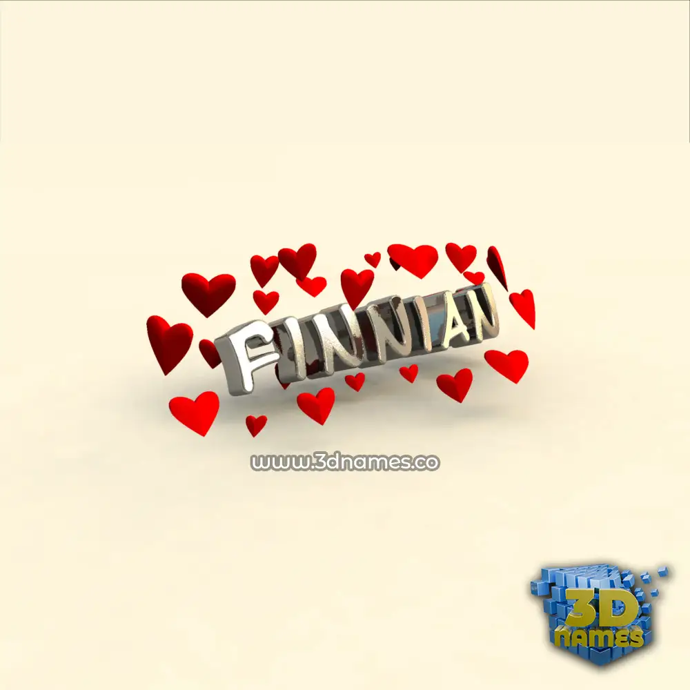 finnian in In Love style - 3D name wallpaper