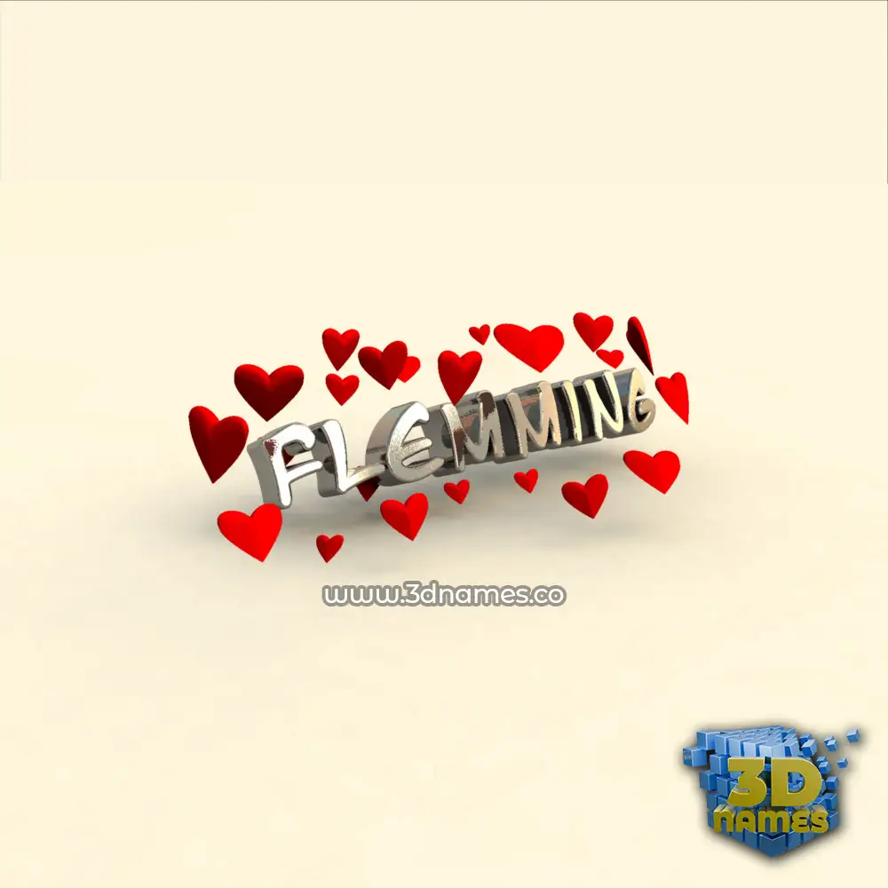 flemming in In Love style - 3D name wallpaper