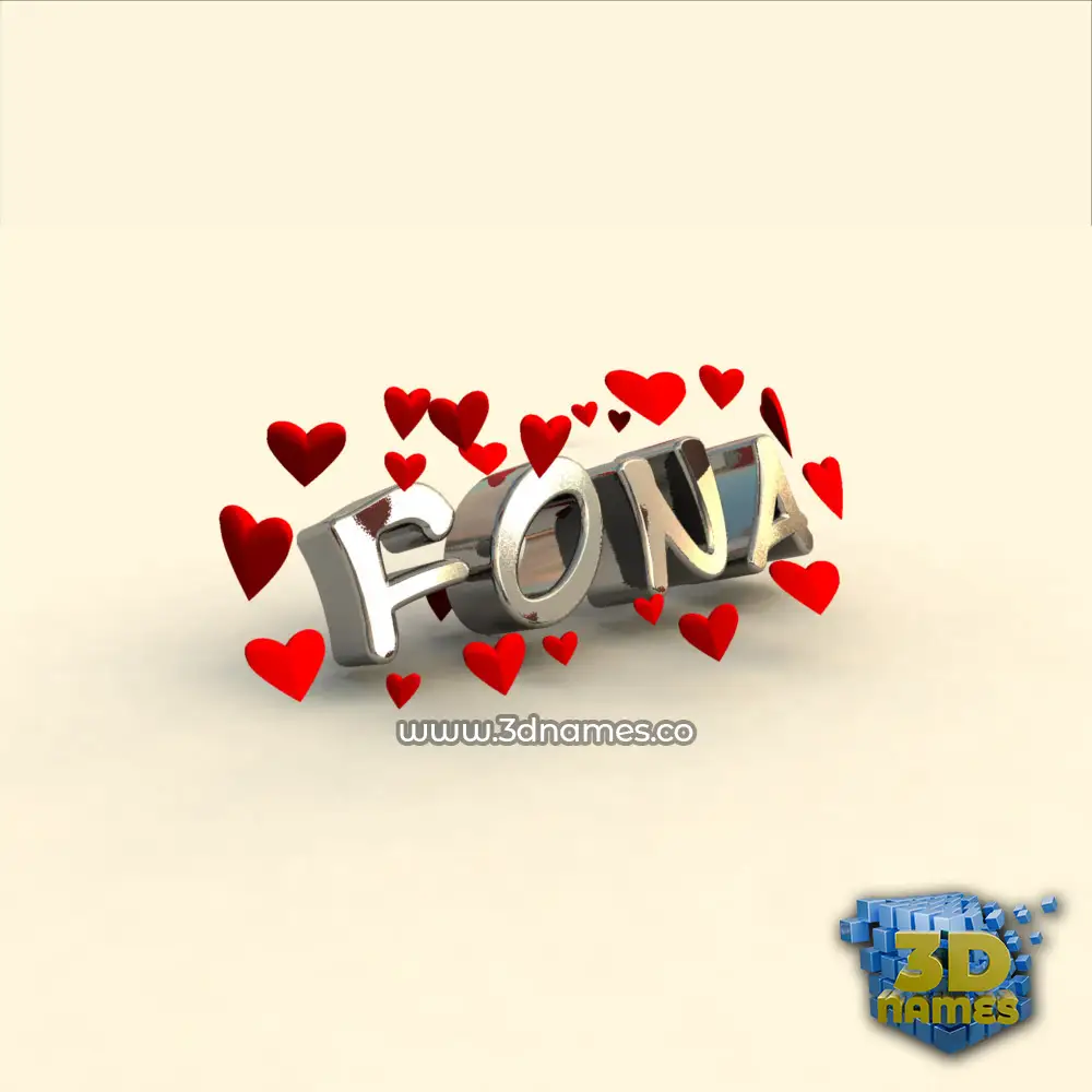 fona in In Love style - 3D name wallpaper