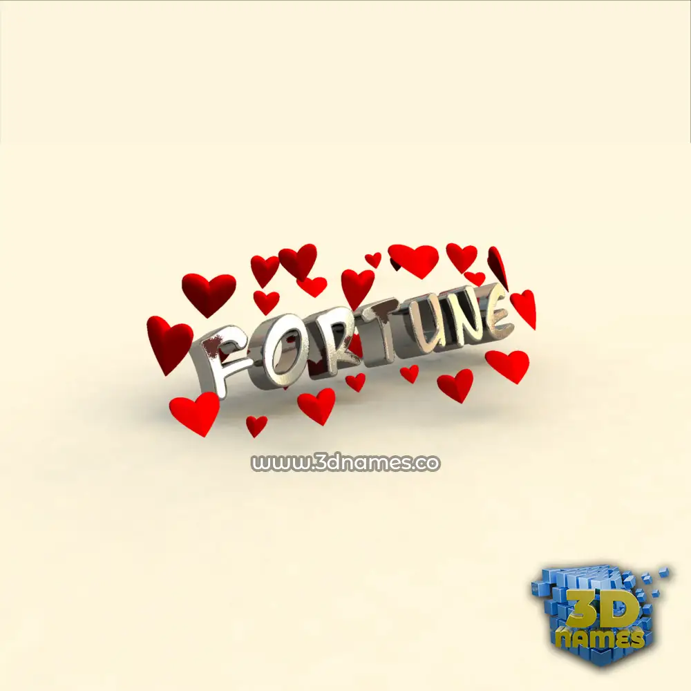fortune in In Love style - 3D name wallpaper