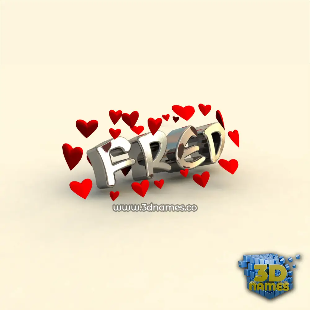 fred in In Love style - 3D name wallpaper