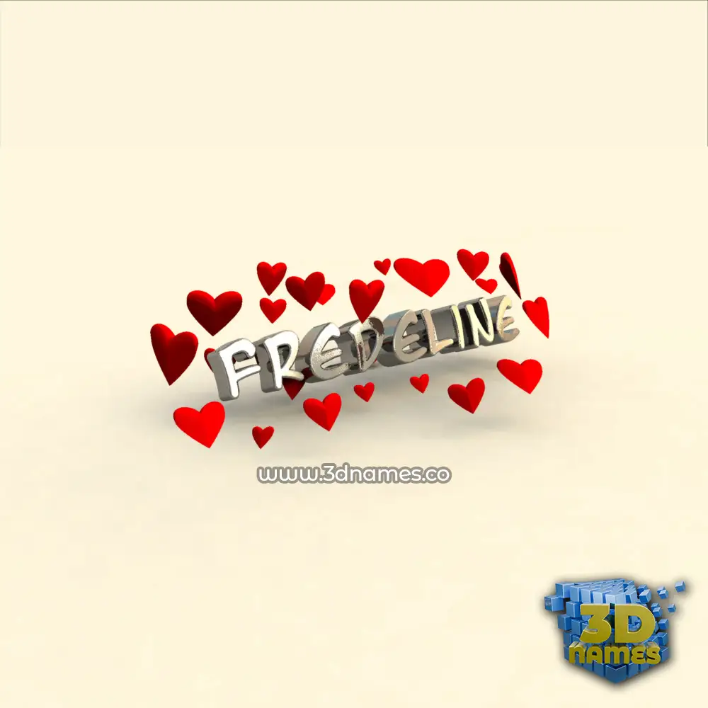 fredeline in In Love style - 3D name wallpaper
