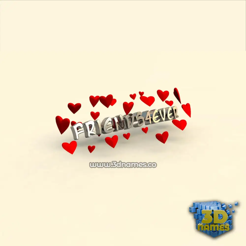 friends4ever in In Love style - 3D name wallpaper