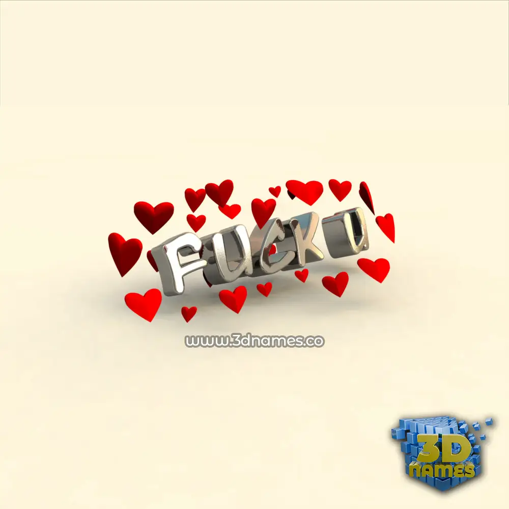 fuck u in In Love style - 3D name wallpaper