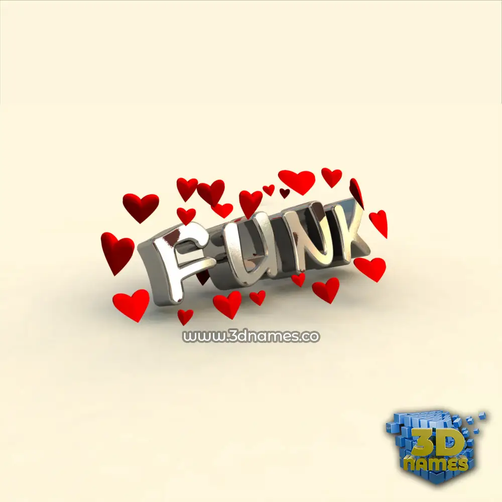 funk in In Love style - 3D name wallpaper