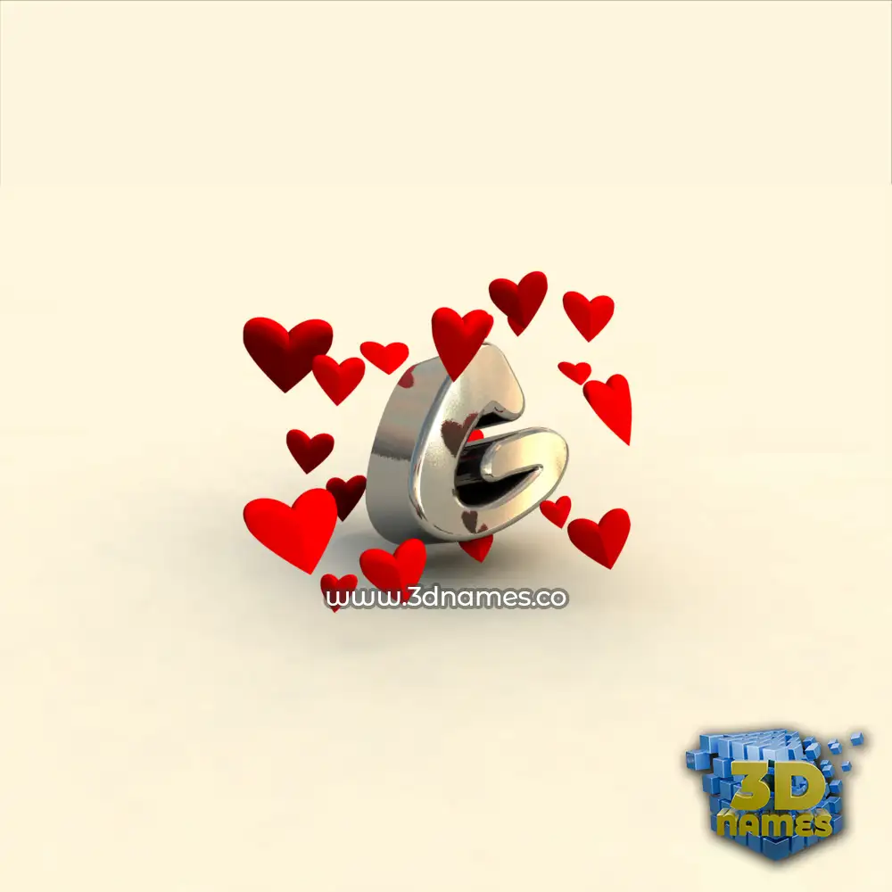 g in In Love style - 3D name wallpaper