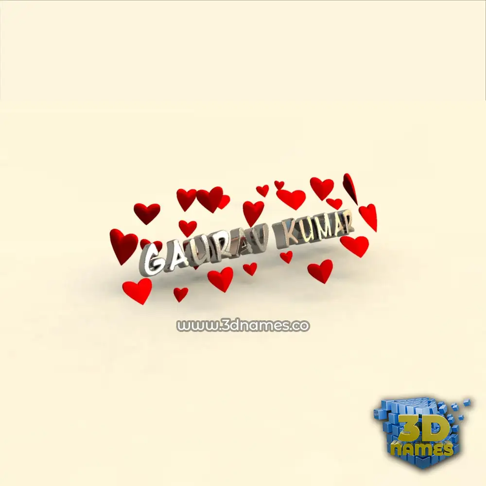 gaurav kumar in In Love style - 3D name wallpaper