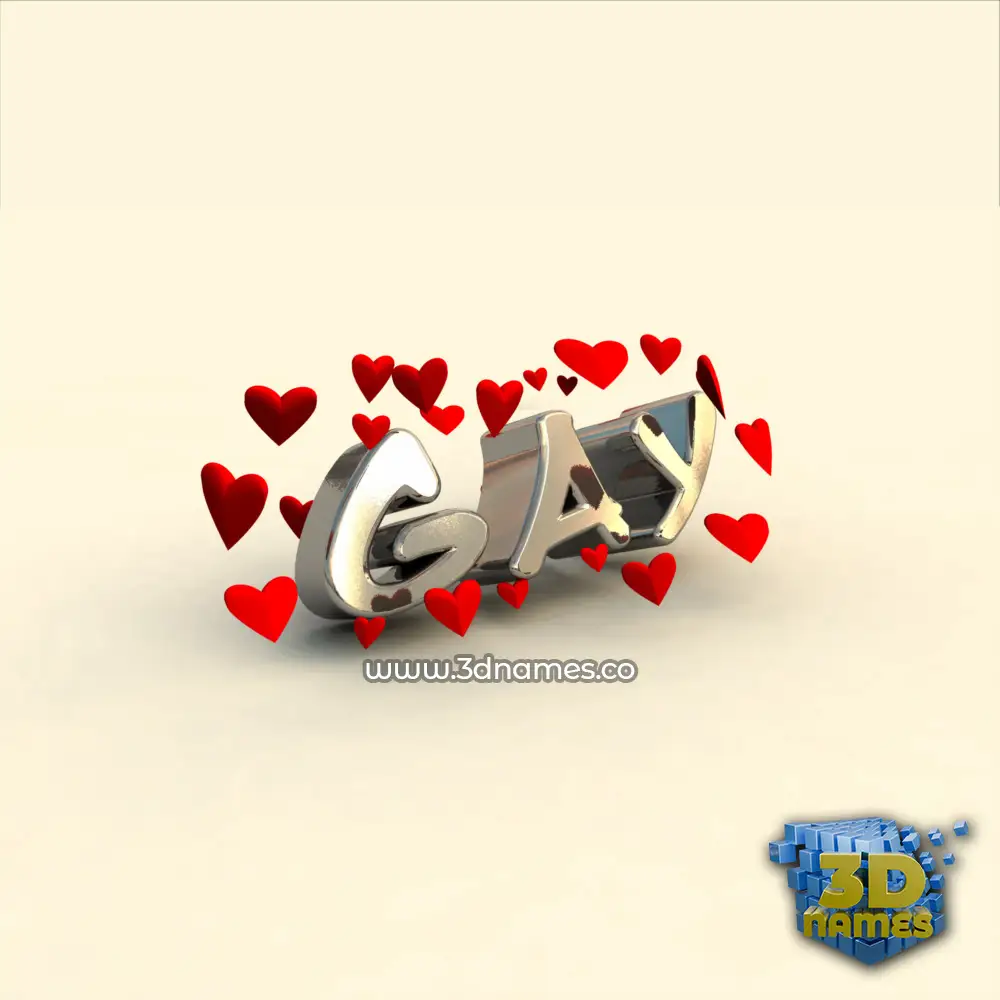 gay in In Love style - 3D name wallpaper