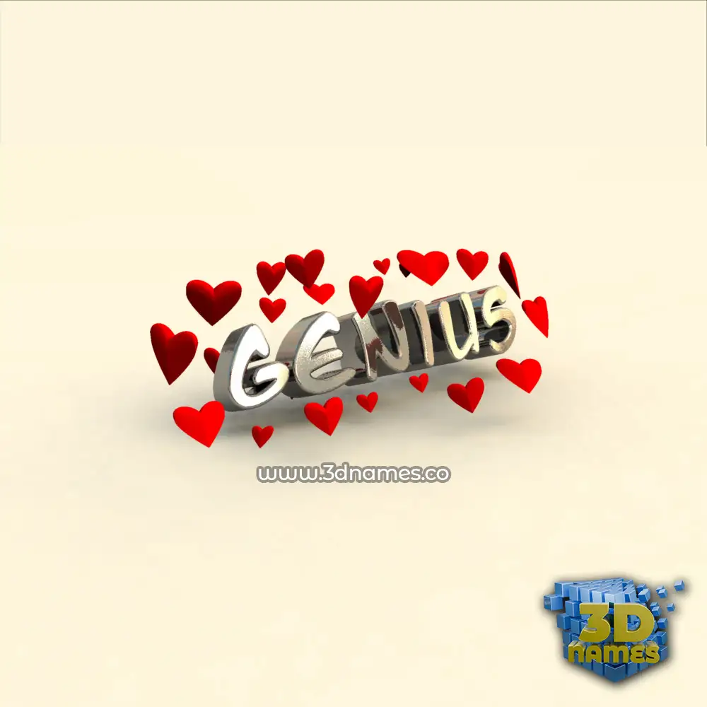genius in In Love style - 3D name wallpaper