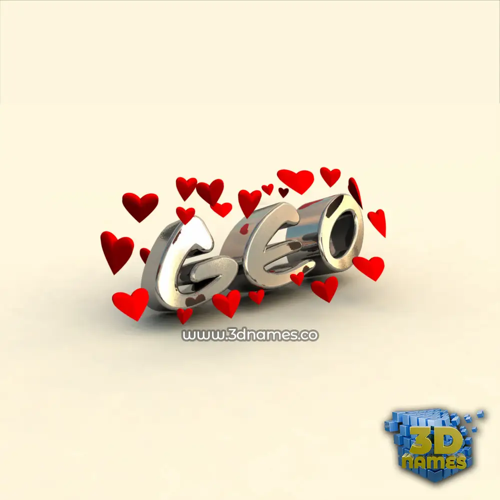 geo in In Love style - 3D name wallpaper