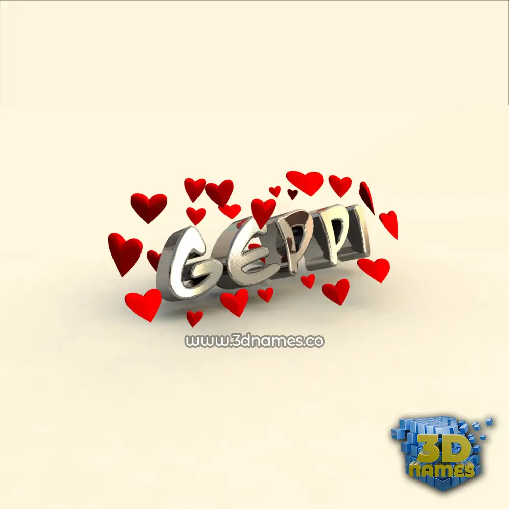 geppi in In Love style - 3D name wallpaper