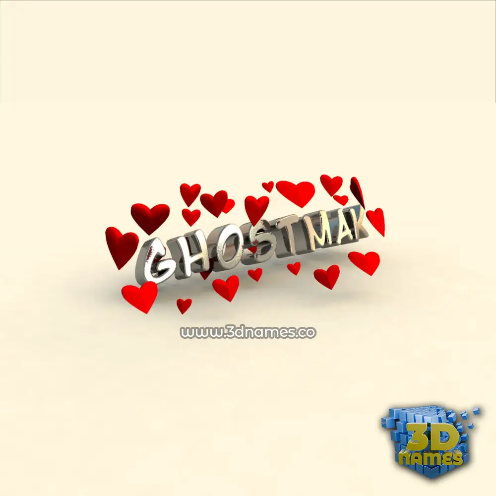 ghostmak in In Love style - 3D name wallpaper