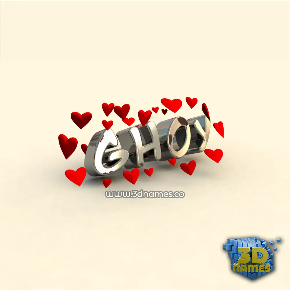 ghoy in In Love style - 3D name wallpaper