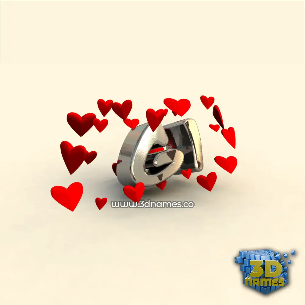 gi in In Love style - 3D name wallpaper