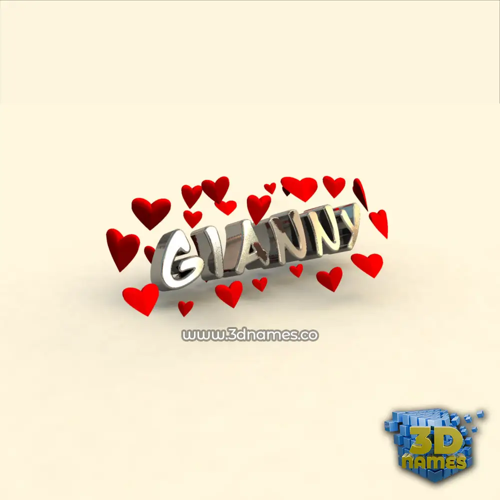 gianny in In Love style - 3D name wallpaper