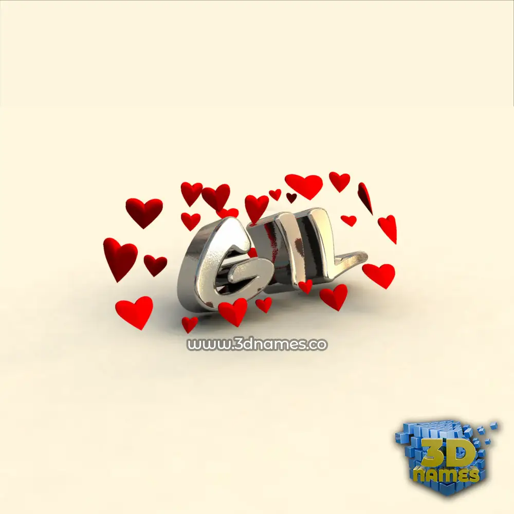 gil in In Love style - 3D name wallpaper