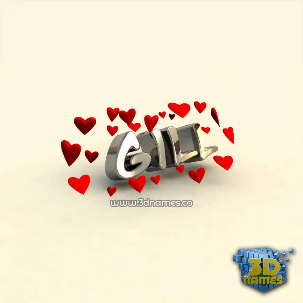 gill in In Love style - 3D name wallpaper
