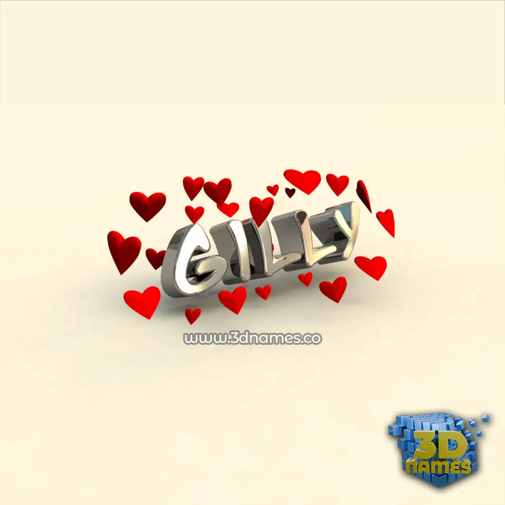 gilly in In Love style - 3D name wallpaper