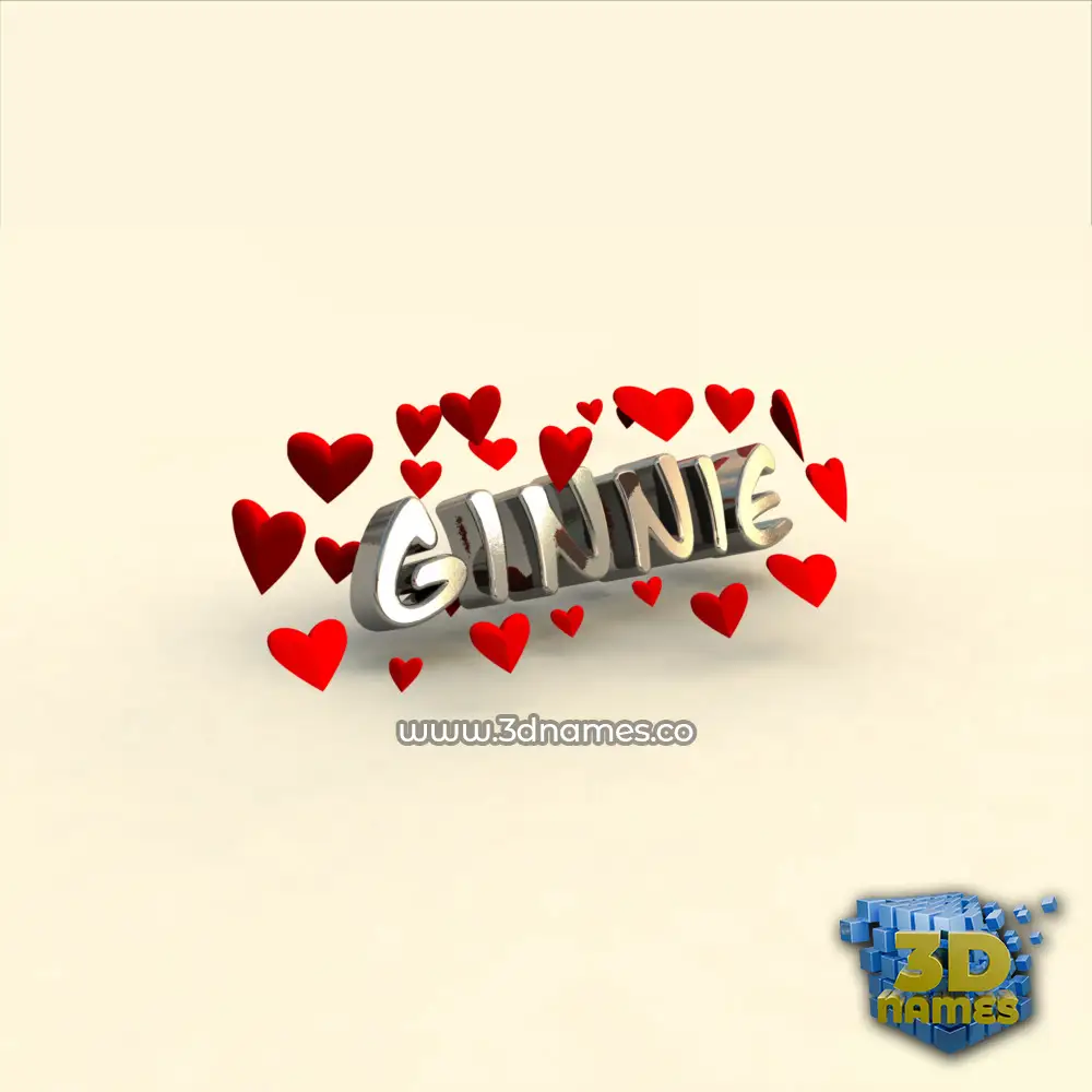 ginnie in In Love style - 3D name wallpaper