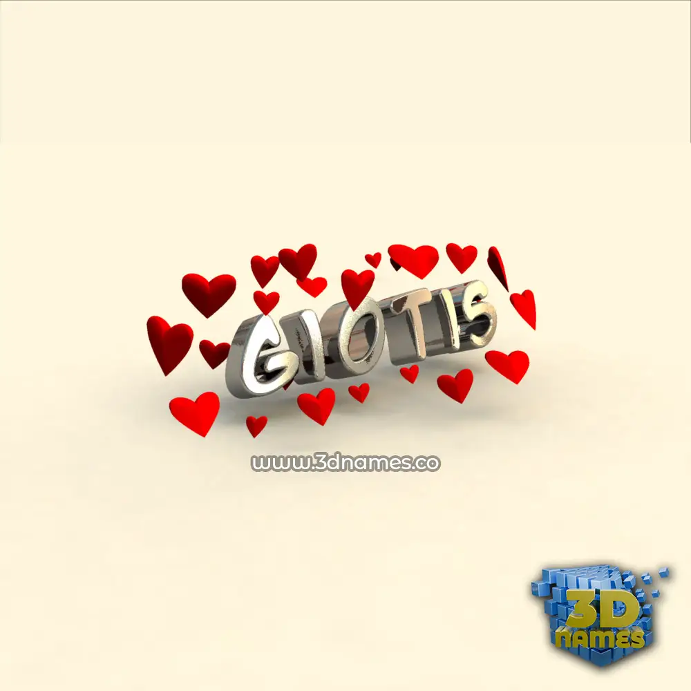 giotis in In Love style - 3D name wallpaper
