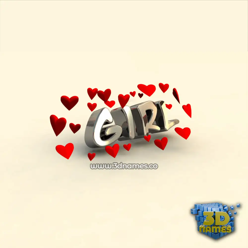 girl in In Love style - 3D name wallpaper